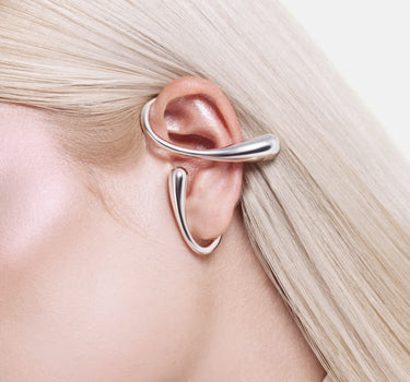 Ear cuff d’oreille Deux Gouttes - Argent