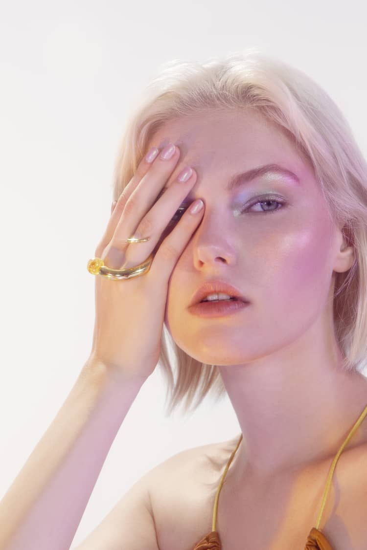 Bague en or sertie de quartz