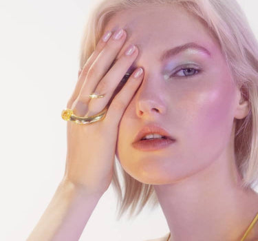 Bague en or sertie de quartz