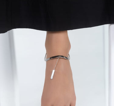 Bracelet de cheville en argent avec chaîne