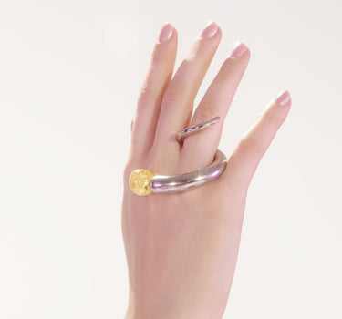 Bague en argent avec quartz