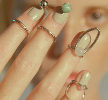 Lot de bagues pour ongles en argent