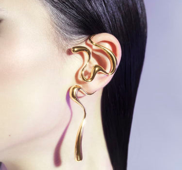 Grande ear cuff d’oreille en or liquide