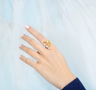 Bague diadème en perles