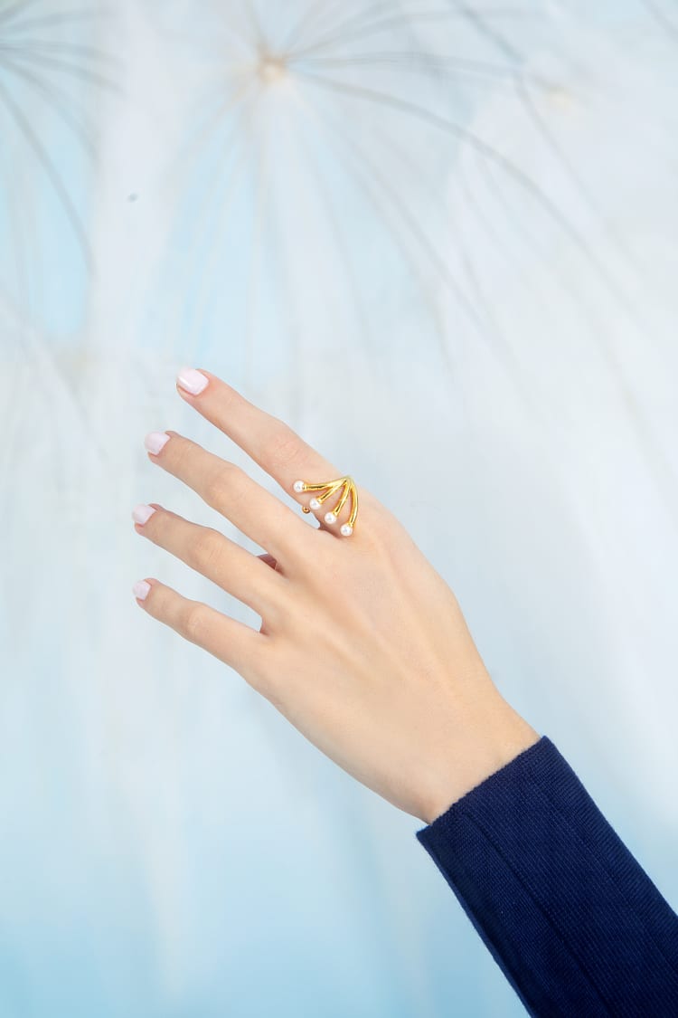 Bague diadème en perles