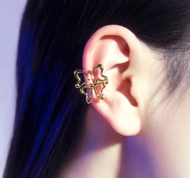 Ear cuff papillon en or