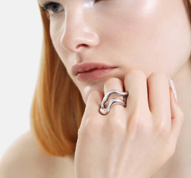bague de forme libre en argent