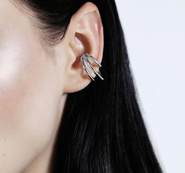 Ear cuff d'oreille en argent à spirales