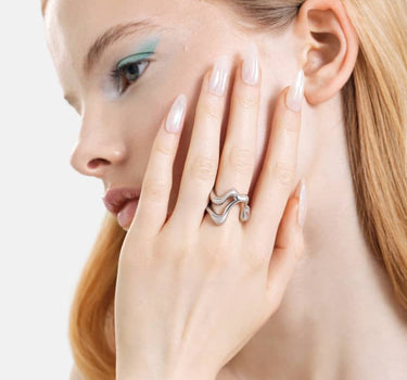 bague sculpturale en argent