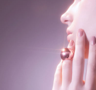 Bague boule en or rose