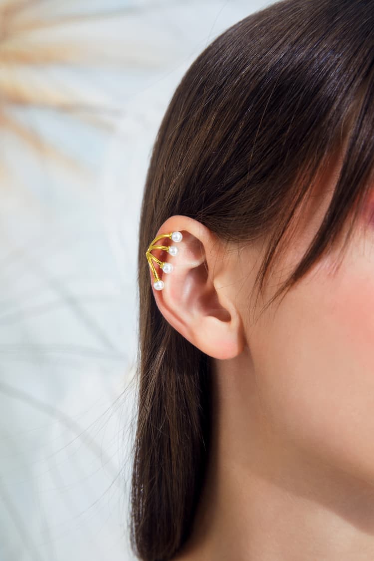 Ear cuff diadème en perles