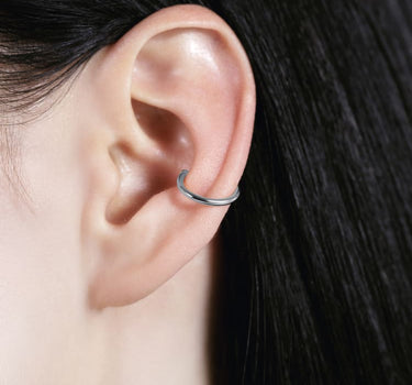 Ear cuff d’oreille croissant de lune en argent