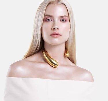 Collier Gouttes Asymétrique - Or