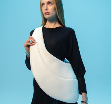 Sac à main en cuir recyclé blanc