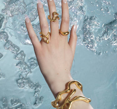 bracelet audacieux asymétrique en or