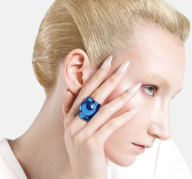 Bague à boule Casa Batlló en bleu