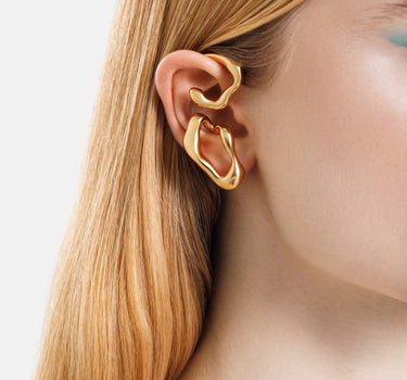 earcuff organique enveloppant en or