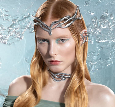 couronne de forme organique en argent