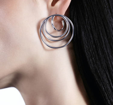 Boucles d’oreilles créoles à multiples spirales en argent