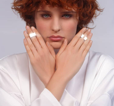 Bague carrée en argent