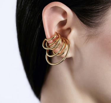 Ear cuff d’oreille en or à spirales