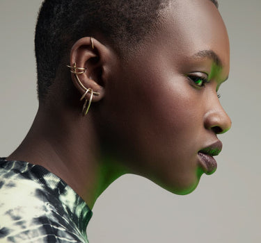Set de ear cuffs d’oreille en or