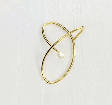 Ear cuff perle en or