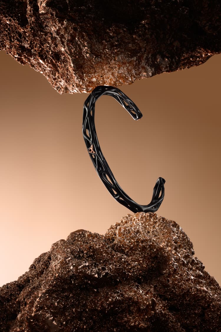 MAM | CUPRA Bracelet Voronoi en ruthénium avec des détails en cuivre