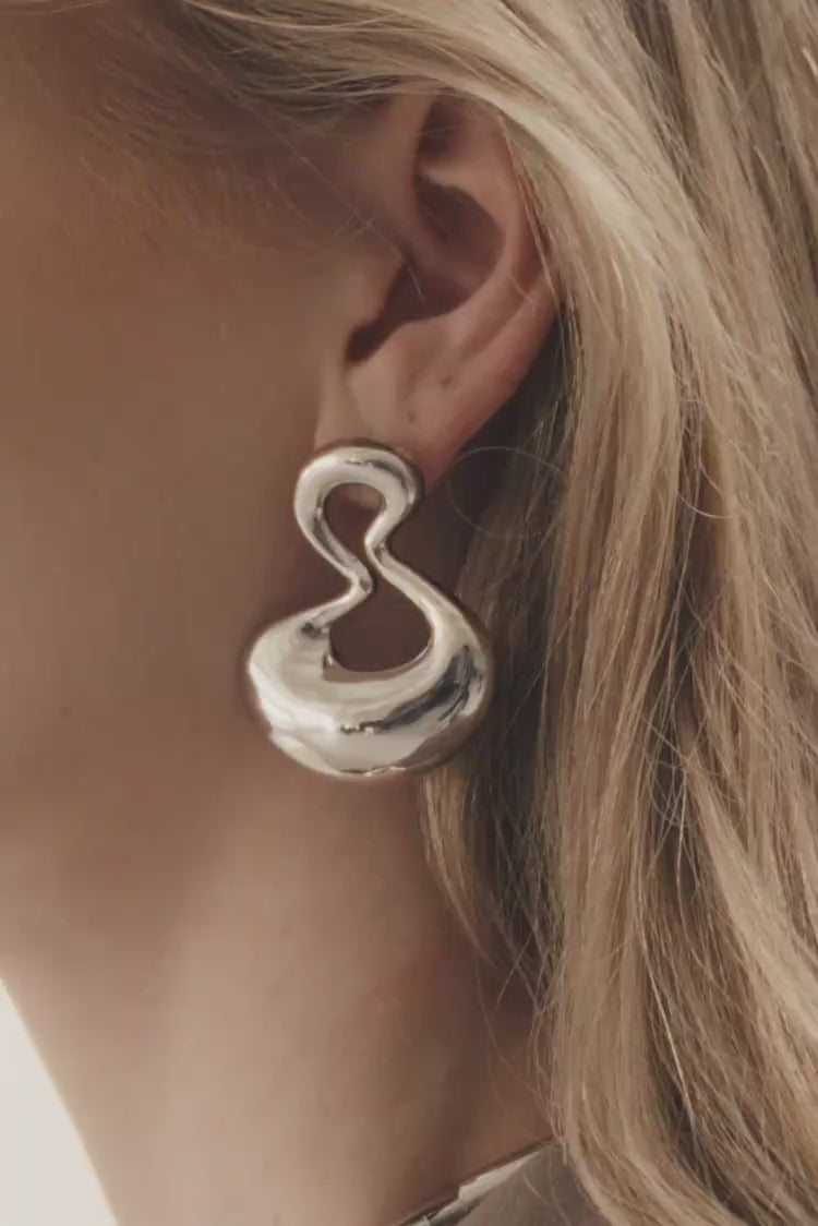 Boucles d’oreilles pendantes Liquid plaqué argent