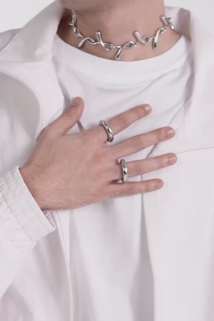 Bague simple en argent pour homme