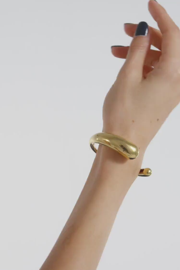 Bracelet jonc torque doré