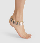 Gold anklet with flowers