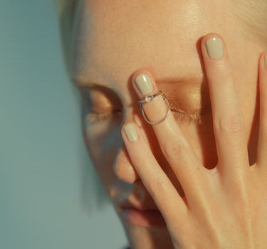 White quartz ring in sterling silver