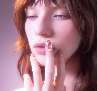 Bague d'ongle en or rose avec perle